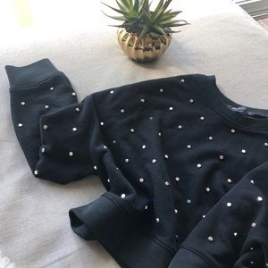 Oversized cropped spiked sweater